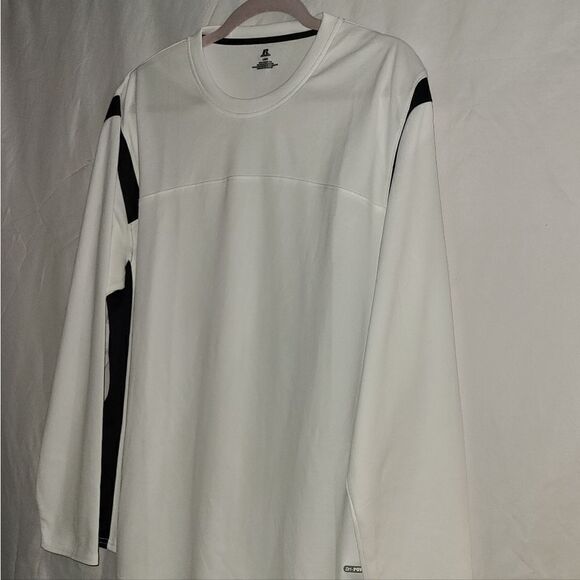 Russell Dri Power Long Sleeve White Black Shirt Size L - Picture 2 of 7